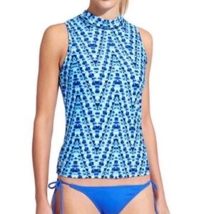 Athleta Blue Sleeveless Swim Top XL